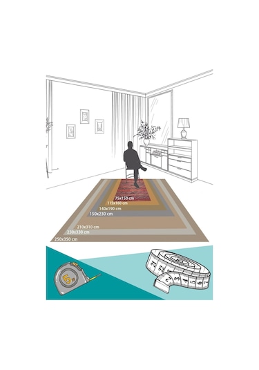 Folk Patchwork Desenli Dokuma Taban Dekoratif Bej Halı Ba 16