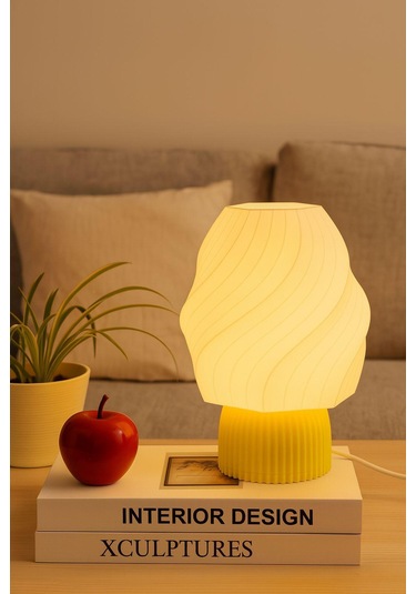 Ice Cream Lamp Masa Lambası Dekorasyon Aydınlatma Gece Lambası Abajur Sarı