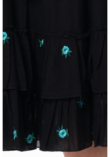 Lavinya Vual Nakışlı Uzun Yazlık Etek Siyah Syh-siyah Siyah