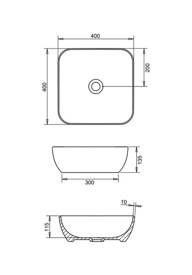 Porto Çanak Lavabo 40x40cm Turavit Diğer