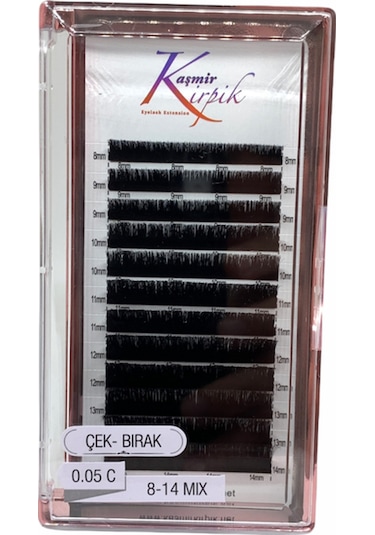 Kaşmir Kirpik Çek Bırak C Kıvrım 0.05 MM Mix Boy Kirpik