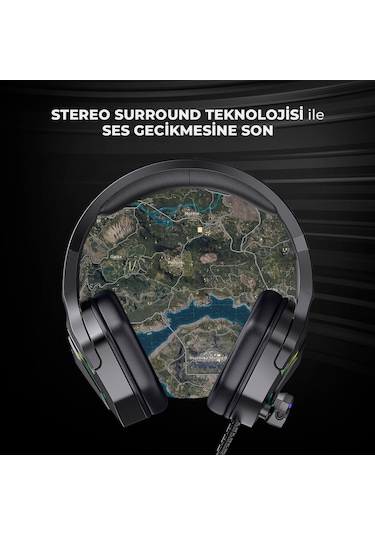 Lecoo HT403 USB Kablolu RGB Mikrofonlu Kulak Üstü Gaming Kulaklık