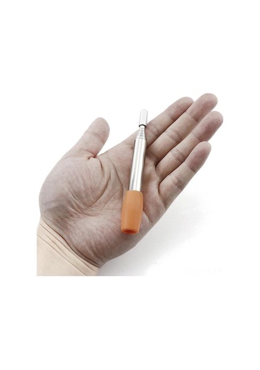 Yunboo 304 Çelik Füme Borusu, 50 Cm Genişletilebilir, Silikon Uçlu, Kamp Ve Mangal İçin Taşınabilir Ateş Başlatma Aracı Gümüş