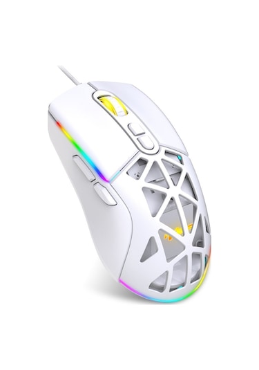 Warp WRP-O12800-W 12800 Dpi Wide RGB Özel ABS Doku Reflex Örgü Kablolu Gaming Mouse