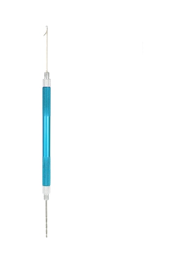 Geeksen Alüminyum Alçıklı Balık Yemi Delici Ve Düğme İğnesi Seti - Sahte Yem Ve Telli Rig Oluşturmak İçin Uygun - Mavi