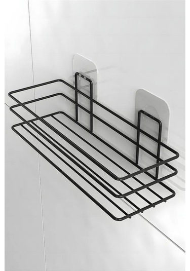 2 Adet Banyo Düzenleyici, Tek Katlı Siyah Banyo Organizer Siyah