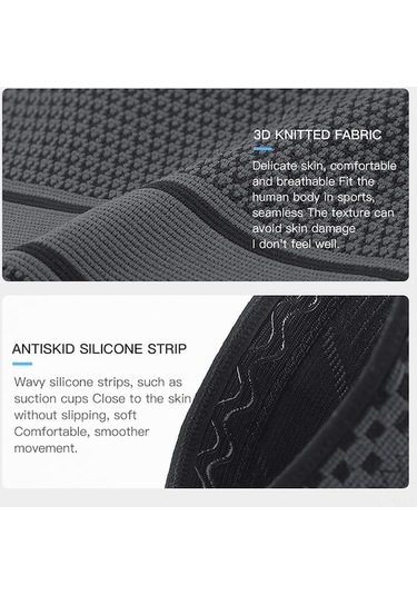 Dancemonkey Esnek Silikon Dizlik - Koşu Bisiklet Spor Konforlu Diz Koruma Gri