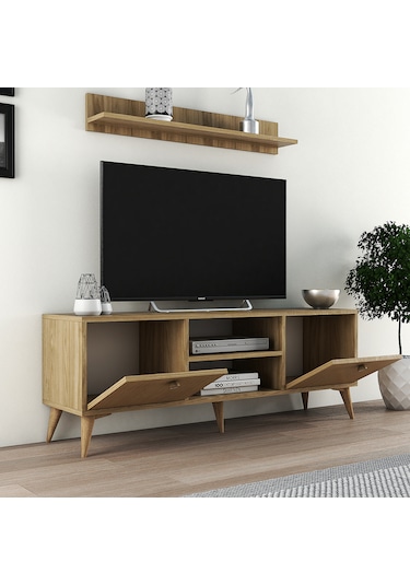 Ferniso Mobilya 138 Cm Tv Ünitesi Alba Çizgili Kapak