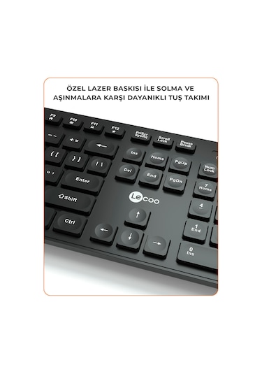 Lecoo KW201 Kablosuz Türkçe Q Klavye & Mouse Set