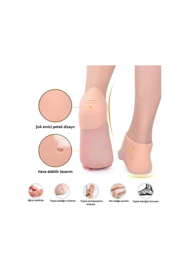 Silikon Topuk Koruyucu Çorap - Topuk Çatlağı Gömleği