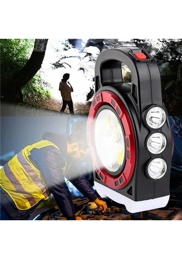 P-6678c Dış Mekan Solar Şarj Işığı Çok Fonksiyonlu Projektör Hazine Güçlü Işık El Feneri 1 Adet