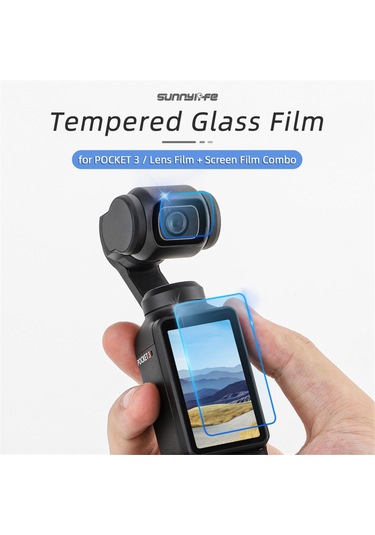 Yifomall Djı Osmo Pocket 3 İçin 9h Sertleştirilmiş Cam Ekran Ve Lens Koruyucu Film Seti - 2+2 Paket
