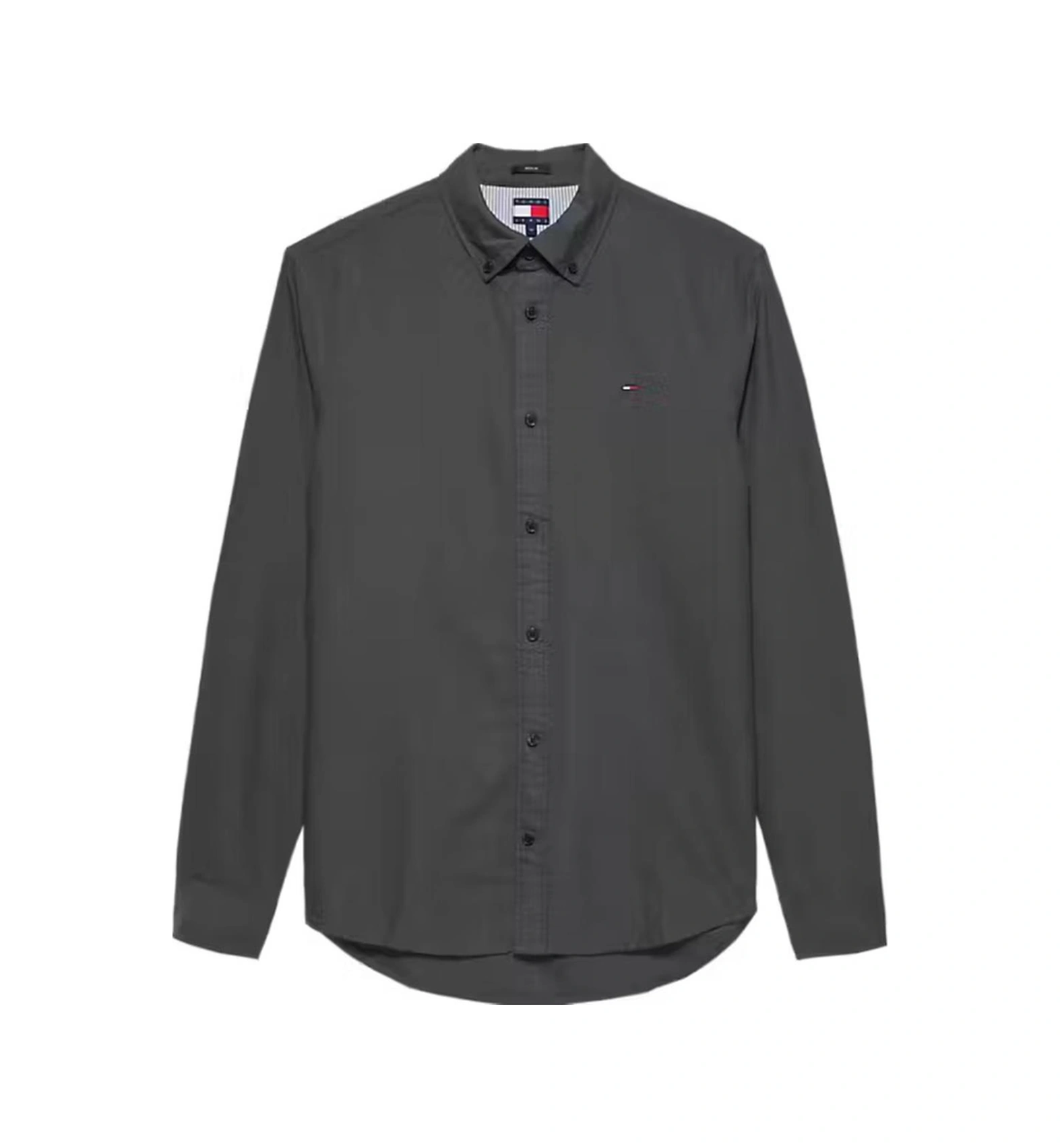 Erkek Regular Fit Düğmeli Yaka Oxford Gömlek - Siyah-10980 Triple Black