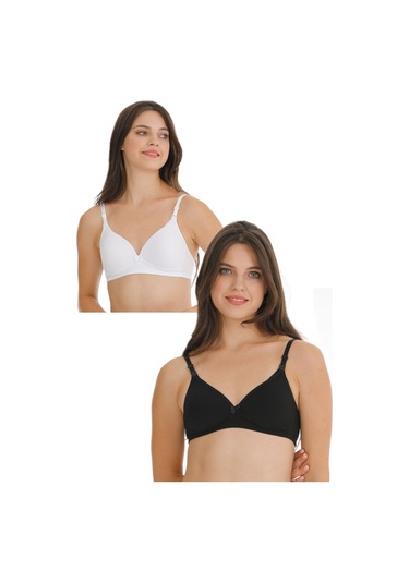 Parlingerie 2li Hamile Modal Kaplı Emzirme Sütyeni Siyah - Beyaz
