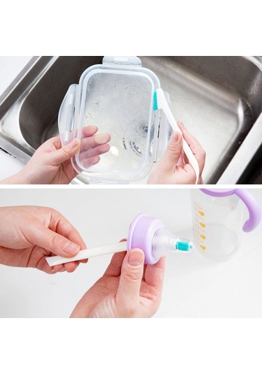 1 Fun Lıve 2 Adet Temizleme Dar Fırça Uzun Saplı Taşınabilir Bebek Süt Şişesi Temizleme Fırçası