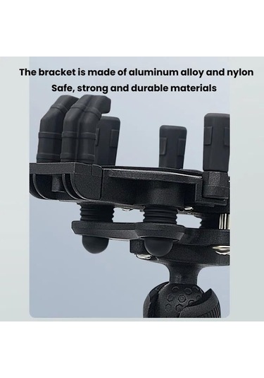 Motosiklet Dikiz Aynası Dağı Alüminyum Alaşımlı Şok Emici Cep Telefonu Tutucu Siyah Siyah