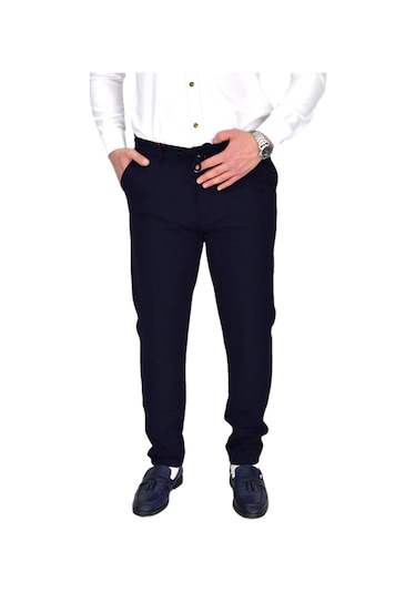 Erkek Beli Lastikli Jogger Pantolon Regular Fit Bgl-st04328 Lacivert