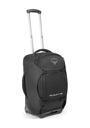 Osprey Sojourn 45l Tekerlekli Seyahat Çantası Flash Black, Konforlu Taşıma, Dayanıklı Tasarım Siyah