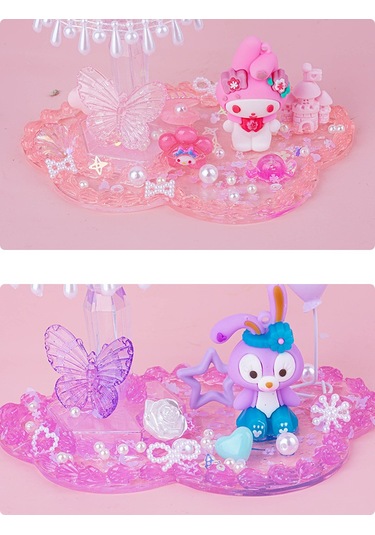 Aurora Çocuk Dıy El Yapımıkreme Tutkal Kristal Küçük Masa Lambasımalzeme Paket Seti Yaratıcıgece Lambasıbulmaca Oyuncak Pembe