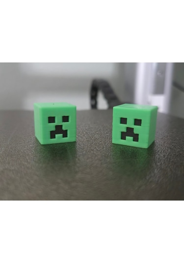 Minecraft Creeper Yeşil Piksel Canavar Yüzlü Araba Uyumlu Sibop Kapağı 4 Adet