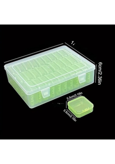 30 Izgara 5.5 Yeşil İç Kutu + Dış Kutu 30 Izgara Saklama Kutusu, Taşınabilir A