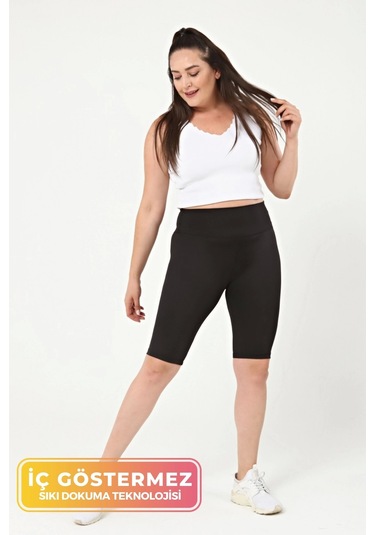 Enenstyle Fashıon Boutıque Kadın Siyah Sporcu Modeli Yazlık Spor Taytı Fitness Gym Training Siyah Kısa Spor Tayt SiYAH