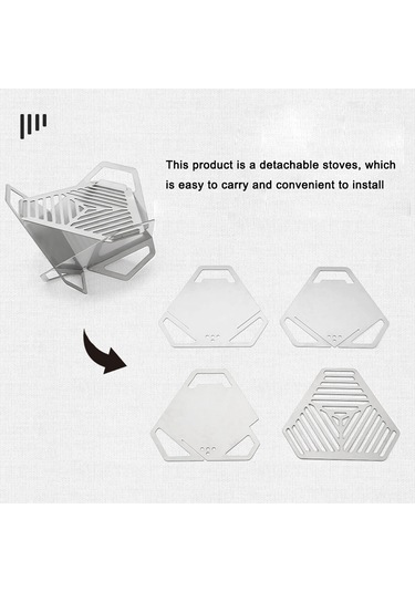 Maiyame Dış Mekan Taşınabilir Çelik Mangal: Ayrılamabilir, Rüzgar Engeli, Mini Boy, Kolay Kurulum Çok Renkli