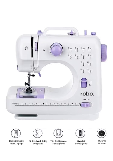 Robo 12 Fonksiyonlu Dikiş Makinesi Beyaz