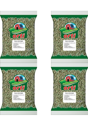 Orti Yeşil Mercimek 1 Kg. x 4 Adet