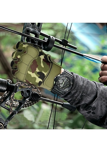 Tangshopping Taktik Eldiven Askeri Ordu Balıkçılık Çalışması Dokunmatik Ekran Kaymaz Mat Avcılık Yeşill