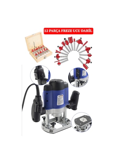 Stilmax Er4000 6 Kademe Devir Ayarlı Çift Kollu Ahşap Freze