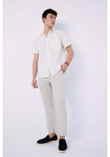 DeFacto %100 Pamuk Keten Görünümlü Yazlık Jogger Pantolon Dar Paça Beli Bağcıklı Lastikli Cepli Z6475AZ25SPGR94