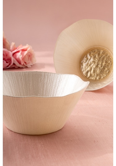 Emsan Golden 2 Parça Cam Konik Kase 21 Cm Gold