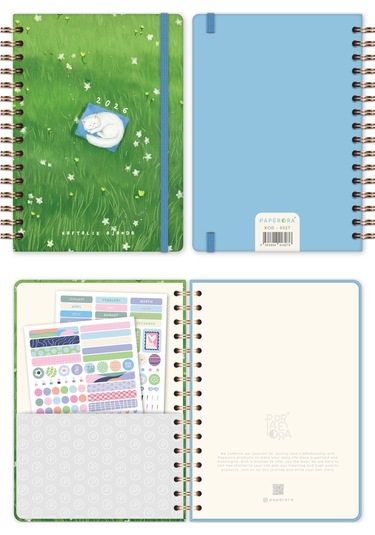 2026 A5 Spiralli Haftalık Ajanda 12 Aylık - Kedi Kedi