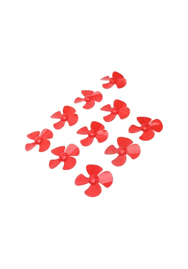 Reedark Xr-149 Kırmızı 4 Kanatlı Plastik Perde, 80mm Çap 2mm Delikli, Dıy Rc Araba Bot Oyuncak Aksesuarı 10 Adet