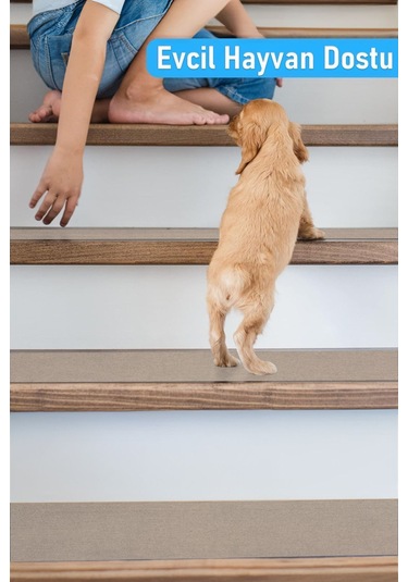 Halifleks Yapışkan Tabanlı Merdiven Basamak Paspası Rip Halı Kaymaz Tabanlı - Sütlü Kahve Sütlü Kahve