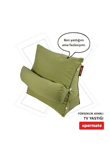 Xpermate Yükseklik Ayarlı Tv Yastığı Bel Destek Yastığı Yeşil