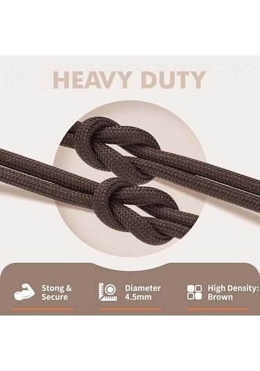 120 Cm Extra Sağlam Yuvarlak, Fitilli Bot Bağcığı,kahverengi