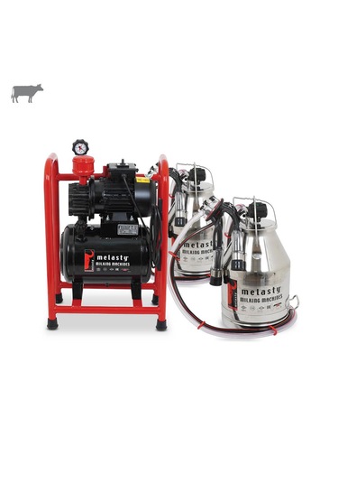 Melasty Çift Güğüm Üniteli Sabit Sistem İnek Sağma Kuru Inox