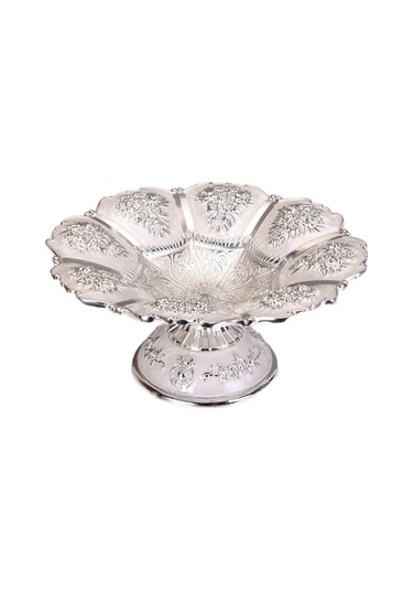 1/2 Harika Pasta Standı Tabanlı Servis Kabartma Kalıbı Gümüş 18 Cm 1 Set Diğer
