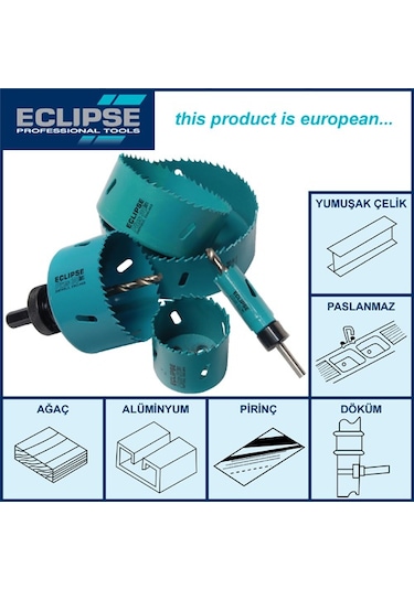 Eclipse Ebv30-76 Hss Delik Açma Testeresi 76mm