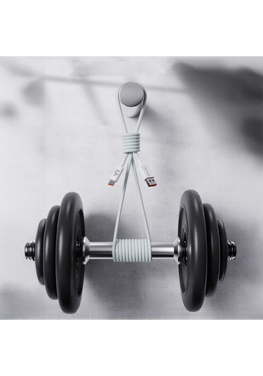 Lenyes Lc518 Usb-a To Type-c 6a Örgü Tasarımlı Hızlı Şarj Özellikli Data Ve Şarj Kablosu 66w 1m Gri Gri