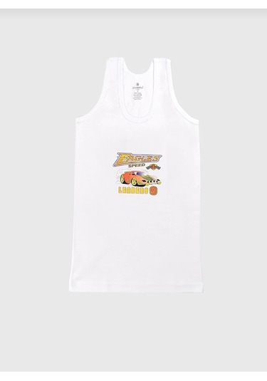 Ceylanoğlu 6'lı Ribana Baskılı Erkek Çocuk Atlet-318 Beyaz
