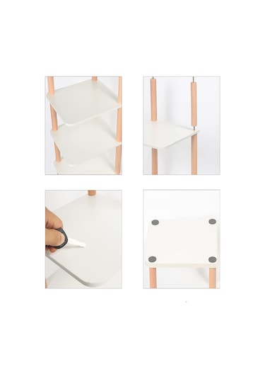 7 Katlı Ayakkabılık Yedi Bölmeli Ayakkabı Organizeri Dekoratif Ayakkabı Rafı Beyaz