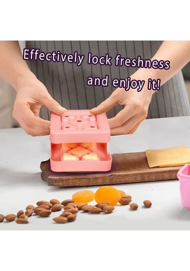 Pembe Öğle Kutusu - Sızdırmaz Sandviçlik, Çocuklara Özel Kesici Pembe