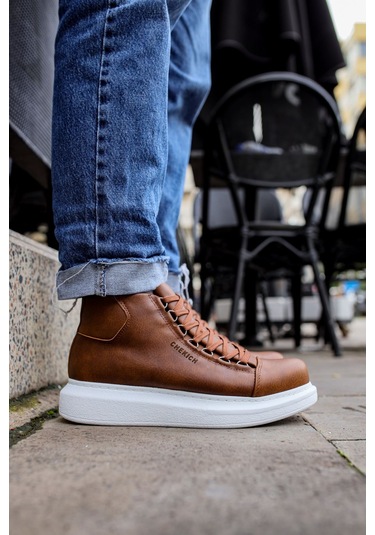 Pabucmarketi Bağcıklı Erkek Sneaker Bot Taba Taba