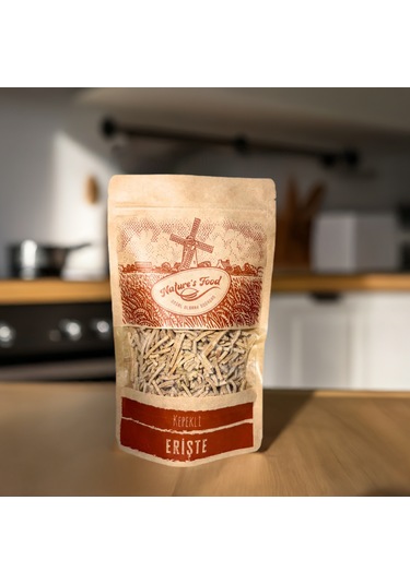 Kepekli Erişte 400gr Kepekli Buğday Unu, Buğday Kepeği, Yumurta, Süt Az Tuzlu