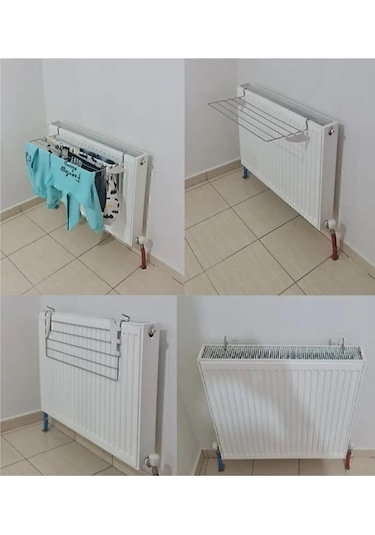 Asvera - Kurufer Kalorifer Petek Üstü Çamaşır Kurutma Askılığı - Pratik Çamaşırlık, Petek Üstü Kurutmalık, Katlanabilir Askılık, Dayanıklı Çamaşır Askısı - Kurutmalık - Çamaşırlık - Askı Gri