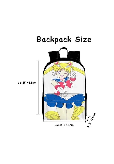 Trendooze Uygun, Siyah Siyah Siyah Sırt Seyahat, Sailor Organizasyon Moon Kawaii Karikatür, İş İnç İle, İçin, Genç, Dizüstü Çoklu Cf78 Çantası, Çalışması Bölmeleri Bilgisayara 15.6 Gi Siyah