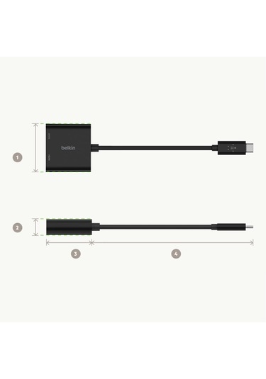Belkin Usb-c-hdmi Adaptörü Şarj Cihazı Avc002btbk,4k Uhd Videoyu,